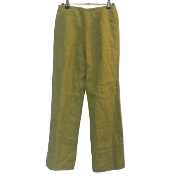 Talbots Petite Irish Linen Cropped Wide Leg Pants Olive Green Size 6 - Picture 2 of 8